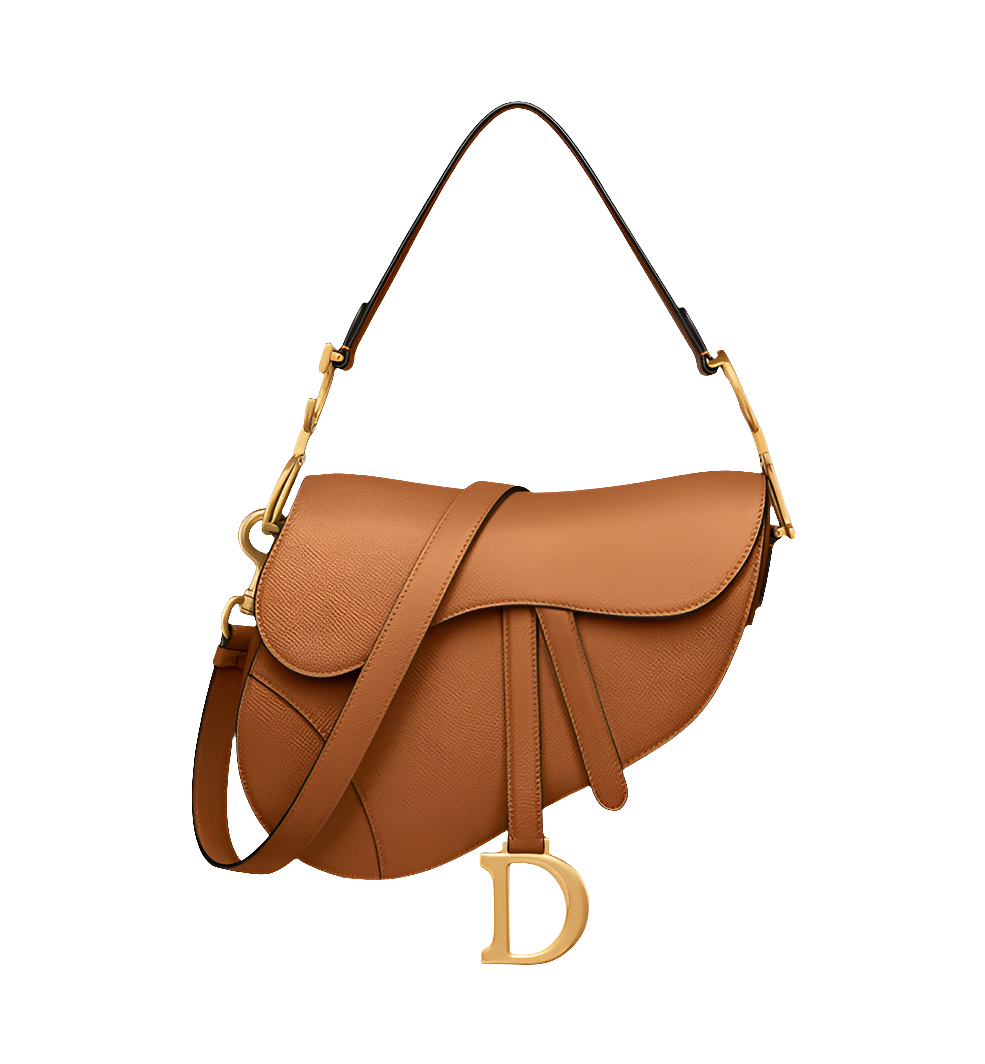 Sac Saddlê à bandoulière de
veau grainé couleur Golden Saddle