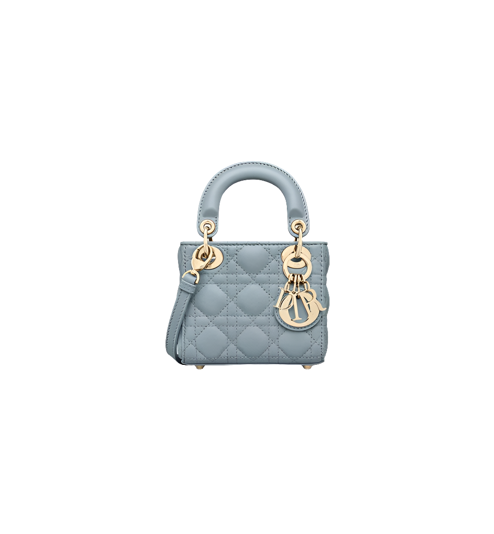 Micro sac Ladÿ Diôr
d'agneau Cannage couleur cloud blue