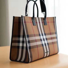 BU®BERRY Check Cotton Canvas Tote