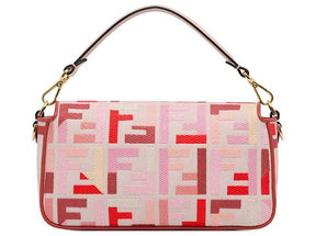 Sac à main Baguette brodé Zucca Fendi rose