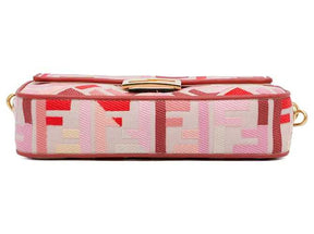 Sac à main Baguette brodé Zucca Fendi rose