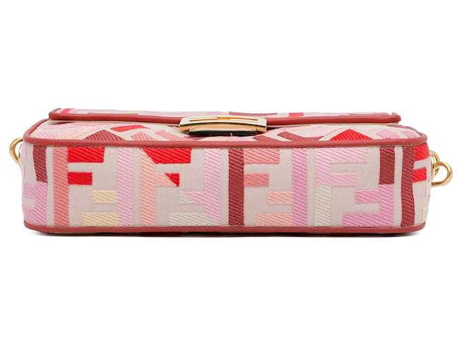 Sac à main Baguette brodé Zucca Fendi rose