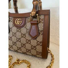 GG Sac bandoulière Diana Bamboo, Marron