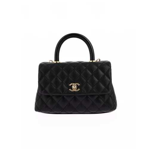 Sac bandoulière Coco Handle Ch@nel grainé Noir