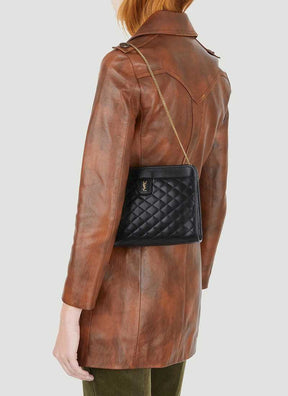 YSL Victoire Baby Clutch Shoulder Bag in Black