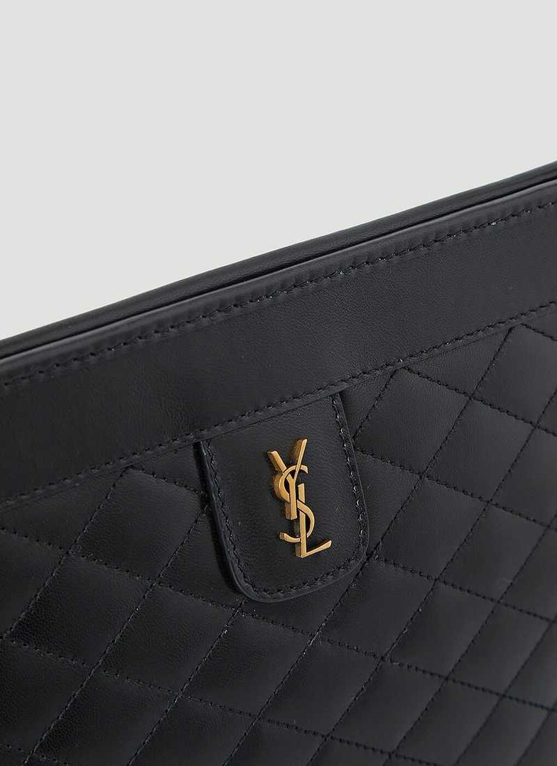 YSL Victoire Baby Clutch Shoulder Bag in Black