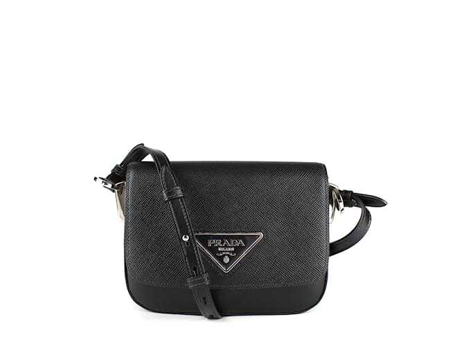 PR@DA Saffiano Sacs à main   de vachette Noir