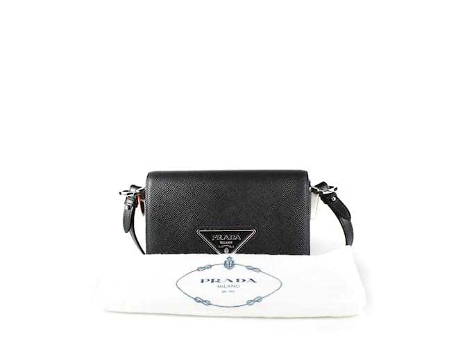PR@DA Saffiano Sacs à main   de vachette Noir