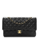 CH@NEL
Caviar Quilted Medium Double Flap Black