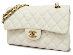 Ch@nel Sac à épaule caviar blanc