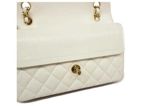 Ch@nel Sac à épaule caviar blanc