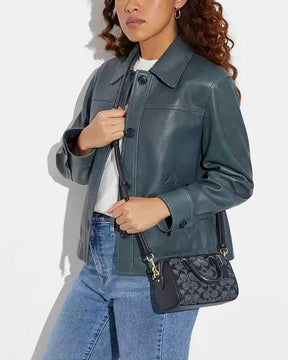 Co@ch Mini Rowan Crossbody In Signature Chambray