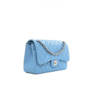 Sac porté épaule Jumbo Chanel Veau Caviar Bleu Clair