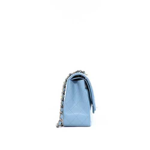 Sac porté épaule Jumbo Chanel Veau Caviar Bleu Clair