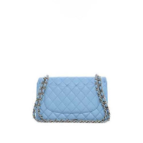 Sac porté épaule Jumbo Chanel Veau Caviar Bleu Clair