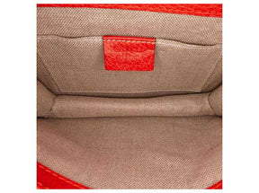 GG Sac à bandoulière orange à petit dollar entrelacé
