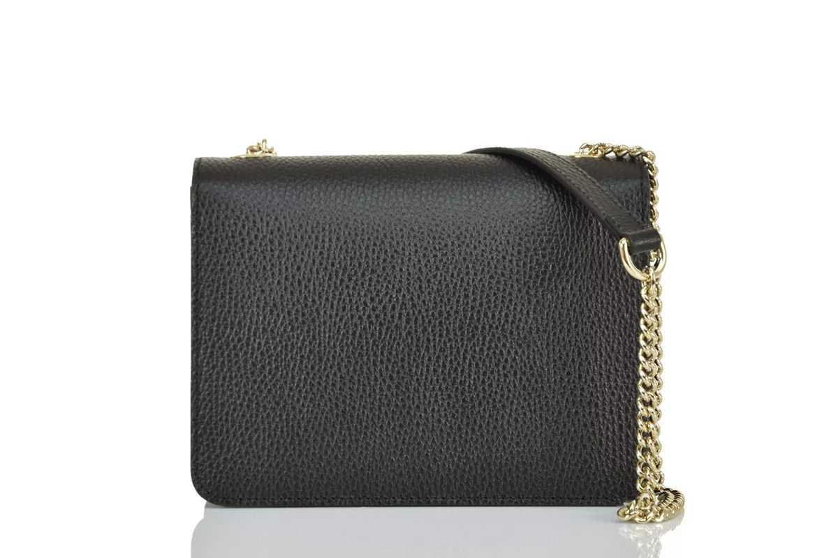 GG Sac Borsa a Mano Nera Donna Pelle Dollar Calf Logo Mod.