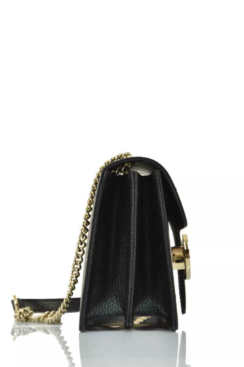 GG Sac Borsa a Mano Nera Donna Pelle Dollar Calf Logo Mod.