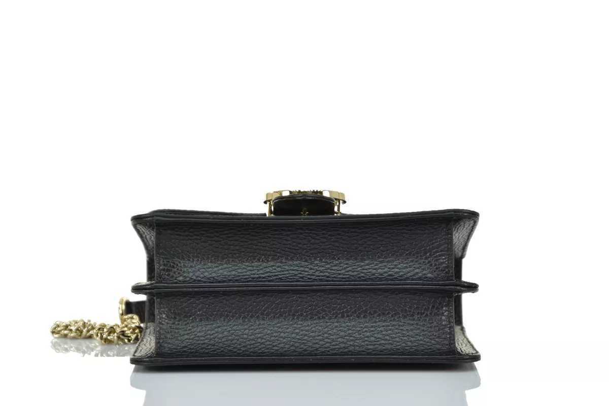 GG Sac Borsa a Mano Nera Donna Pelle Dollar Calf Logo Mod.