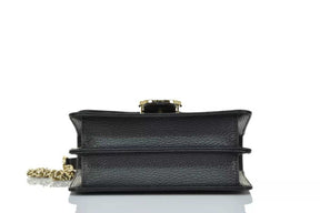 GG Sac Borsa a Mano Nera Donna Pelle Dollar Calf Logo Mod.