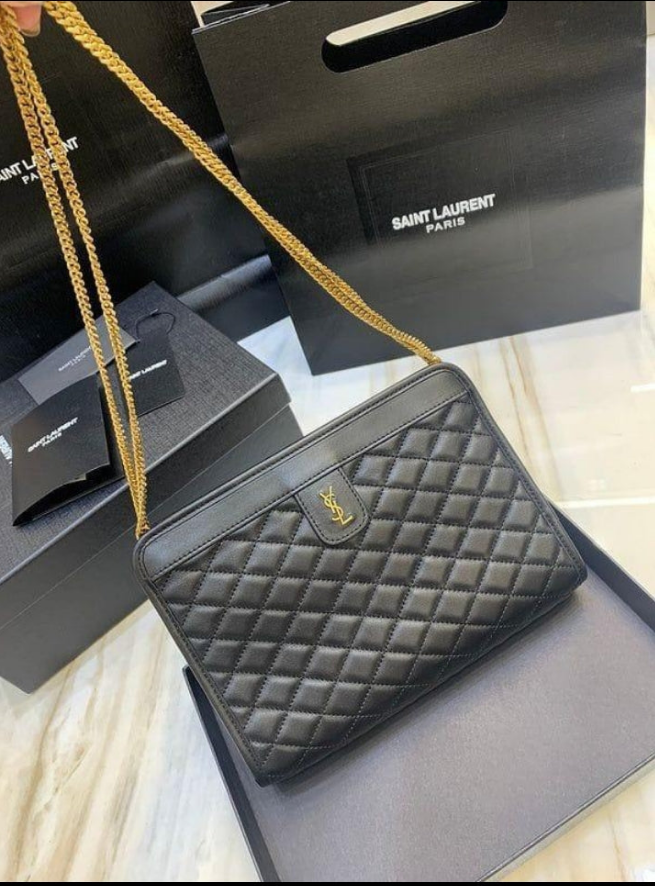 YSL Victoire Baby Clutch Shoulder Bag in Black