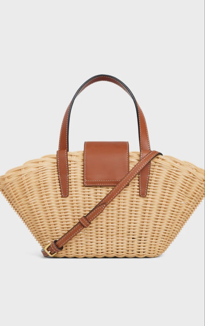 CÊlÏNÈ TEEN COUFFIN in WICKER AND NATURAL CALFSKIN