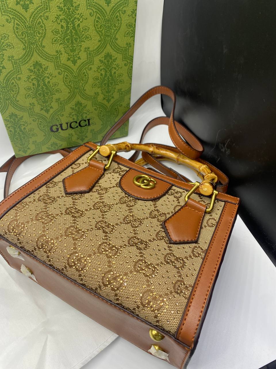 GG Sac bandoulière Diana Bamboo, Marron