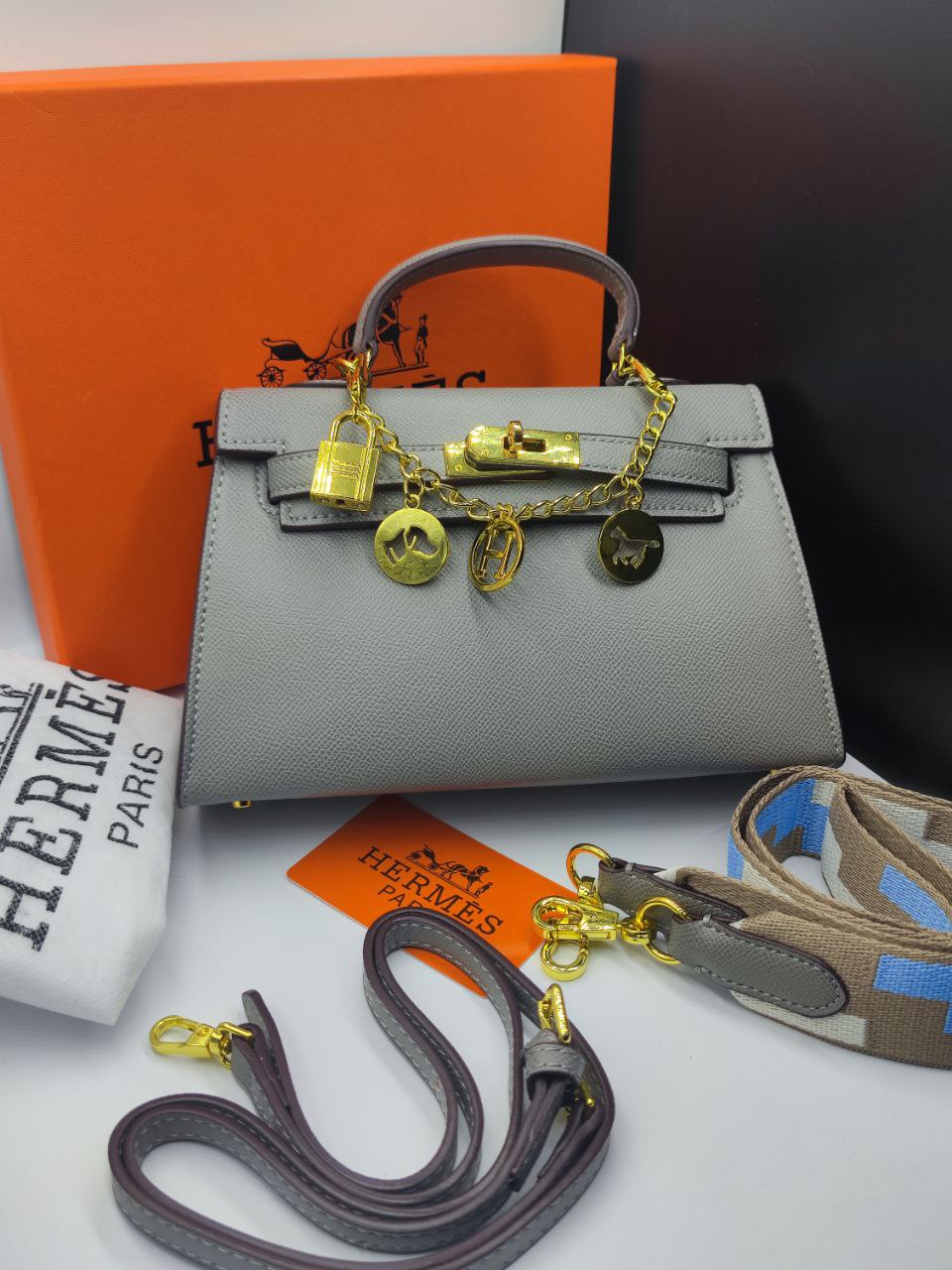 HRMS
Kelly Mini Sac à main 
Gris