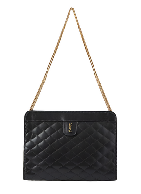 YSL Victoire Baby Clutch Shoulder Bag in Black