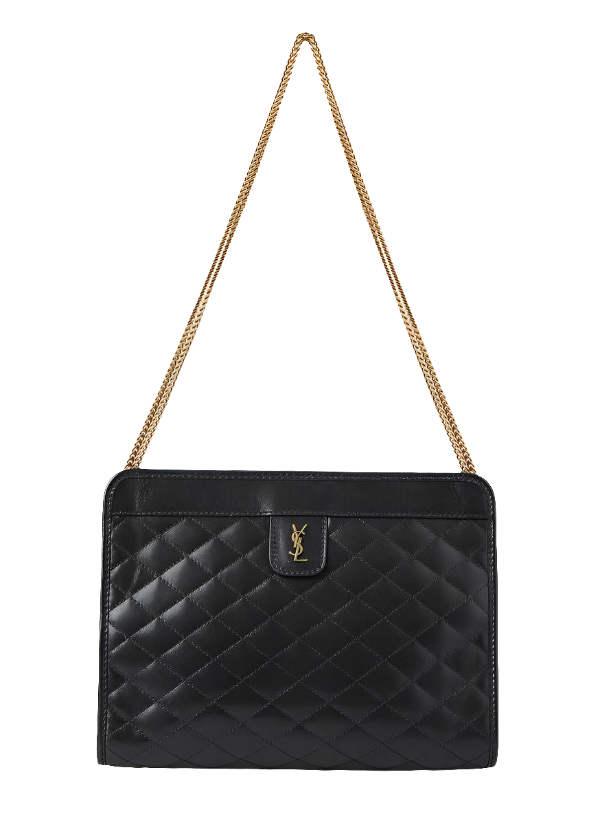 YSL Victoire Baby Clutch Shoulder Bag in Black