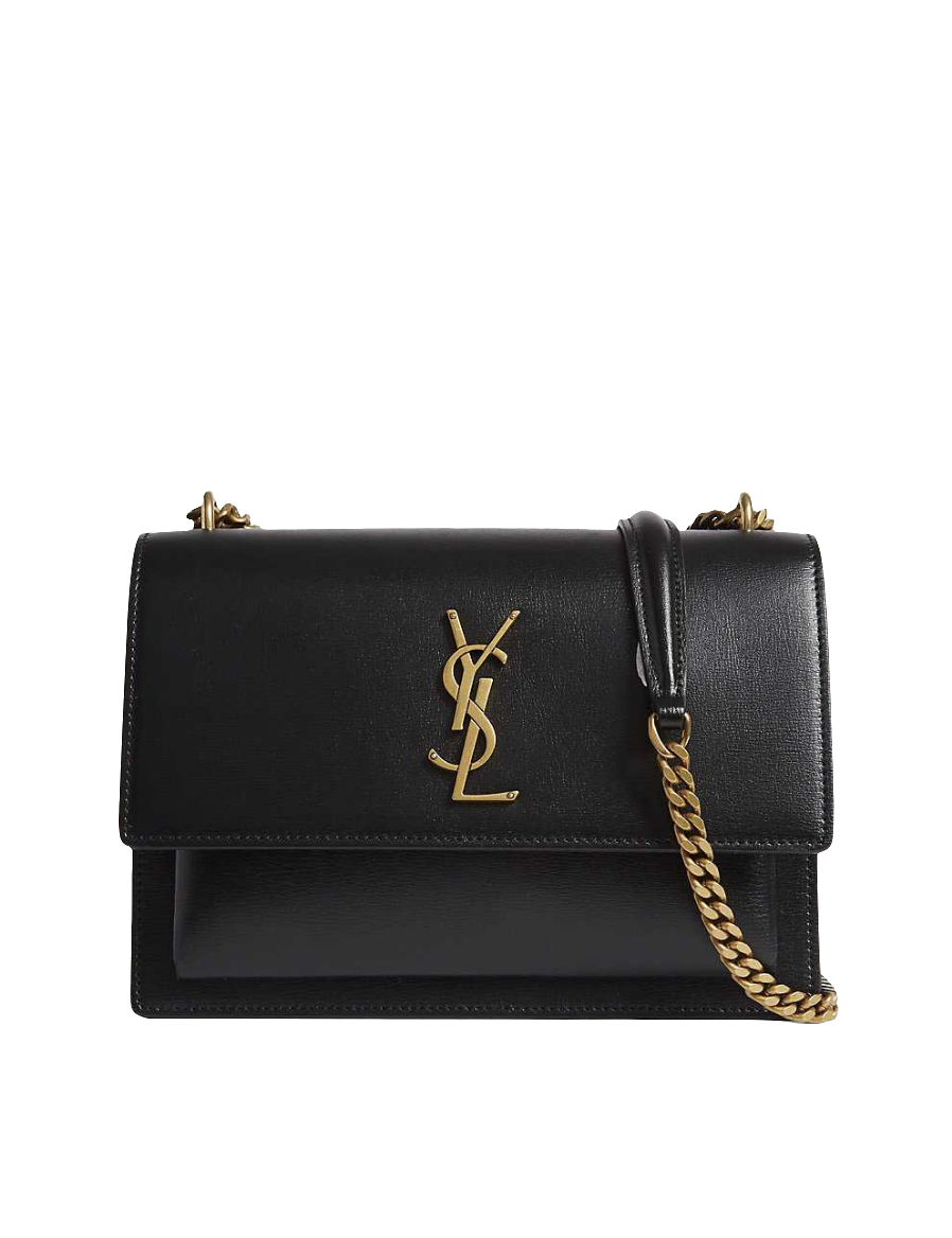 YSL Sunset medium cross-body bag black gold