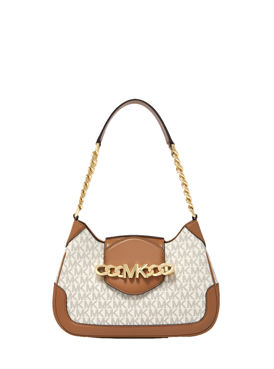 MK Petit sac à bandoulière avec logo signature Hally, Blanc/gland