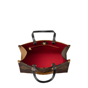 LV Monogram Reverse Tote Bag Red en cuir