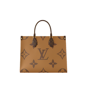 LV Monogram Reverse Tote Bag Red en cuir