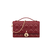 sac à main Diôr Peau de mouton Cannage rouge cerise