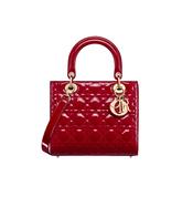 Sac Ladÿ Diôr Medium
de veau Cannage verni rouge cerise