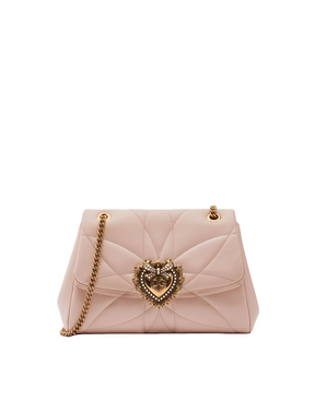 Sac bandoulière moyen DEVOTION DG Logo Pearl Heart Rose bebe