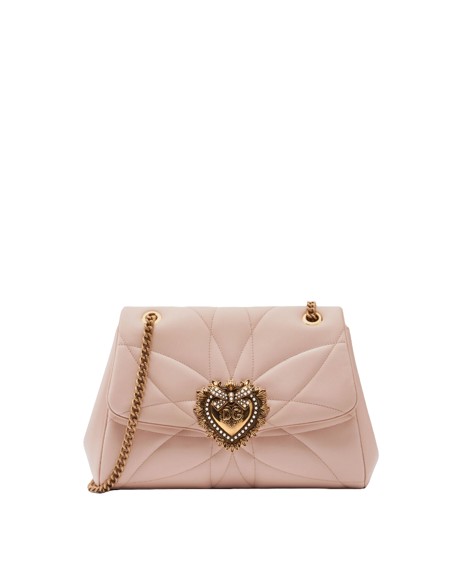 Sac bandoulière moyen DEVOTION DG Logo Pearl Heart Rose bebe