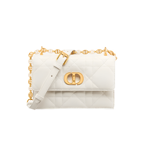 Diôr Mini sac Miss Caro d'agneau Macrocannage couleur latte