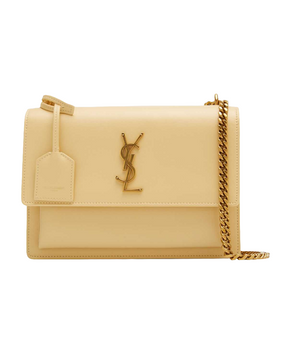 S@int Laurent sunset medium  cross-body bag beige gold