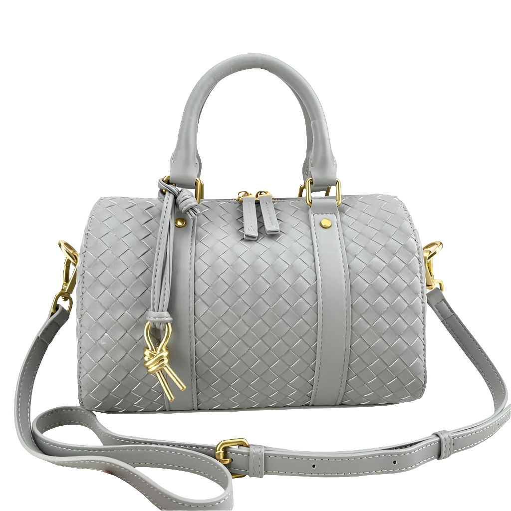 Sac à main Bôttëga Classic  gris à poignées supérieures entrelacées