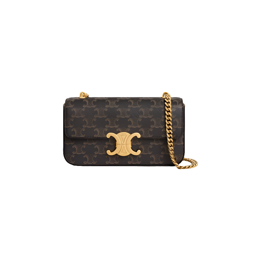 Cêlinë CHAIN SHOULDER BAG CLAUDE in Triomphe canvas