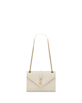 YSL ENVELOPE MEDIUM  d’agneau MATELASSÉ
BLANC VINTAGE