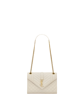 YSL ENVELOPE MEDIUM  d’agneau MATELASSÉ
BLANC VINTAGE