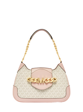 MK Petit sac à bandoulière avec logo signature Hally, Rose/gland.