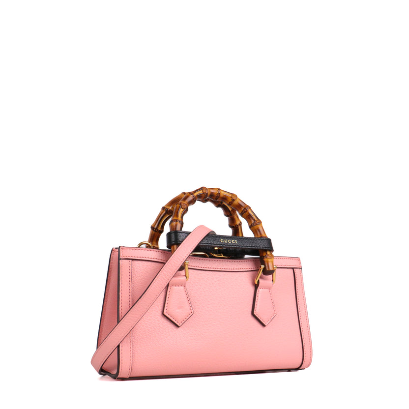 GG Sac à bandoulière Diana Bamboo mini GG lisse rose