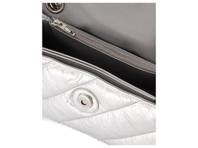 B@lenciaga Sac Crush avec chaîne en cuir argenté