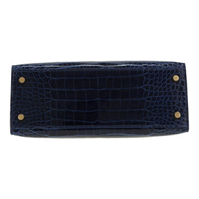 Sac à main Kelly bleu saphir