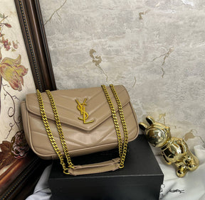 YSL LOULOU SMALL MATELASSÉ
NATURAL TAN