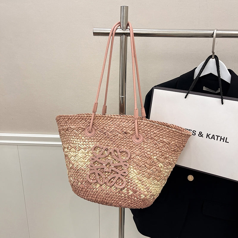 Lôew Sac en paille tressée grande capacité